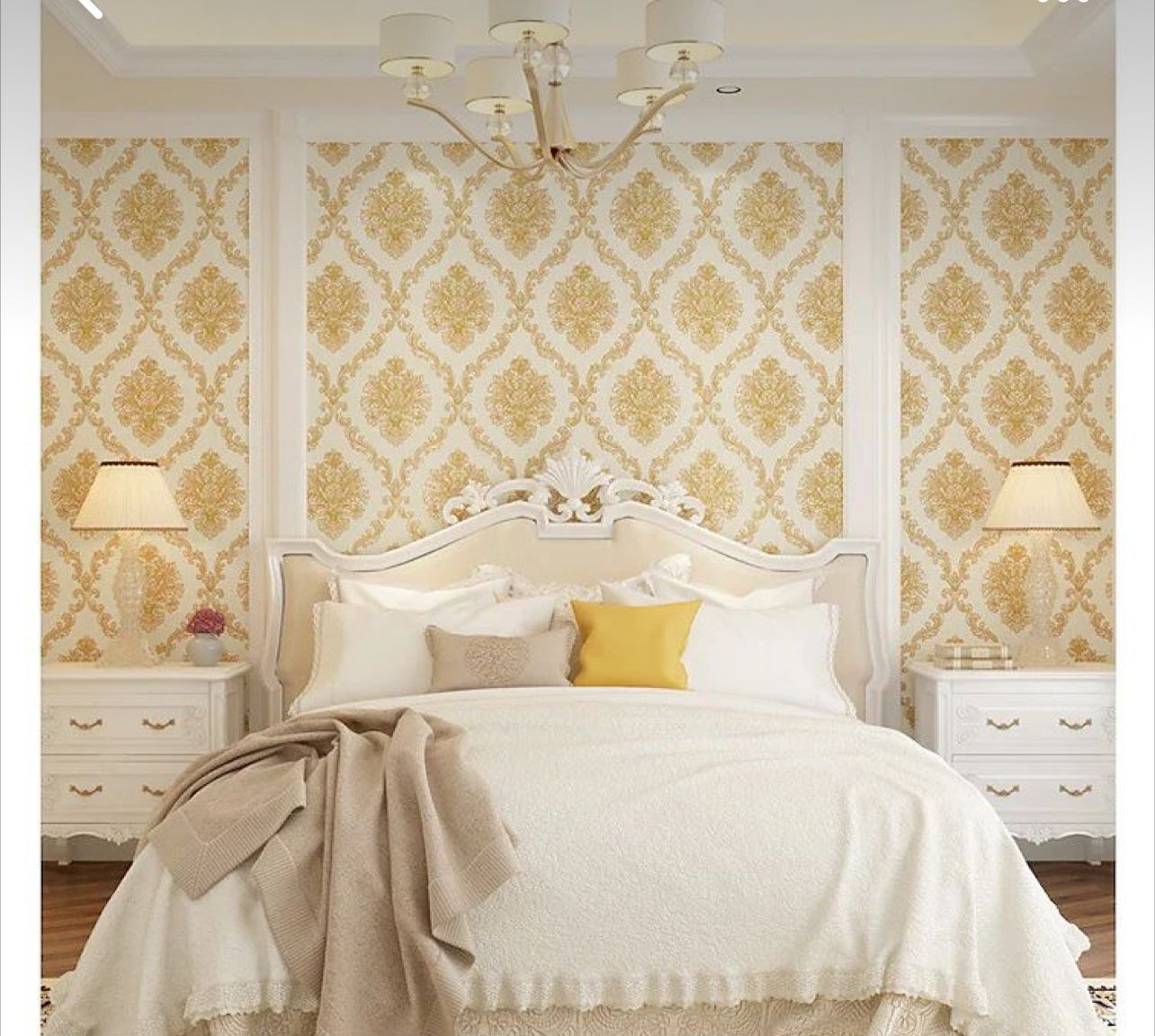 Panel Adhesivo 3D Dorado Floral 70x70