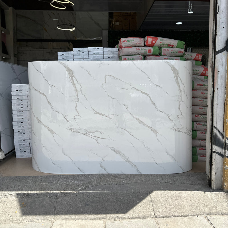 Rollo de mármol adhesivo Carrara blanco F-16 :1.20 x 2.40 Metros