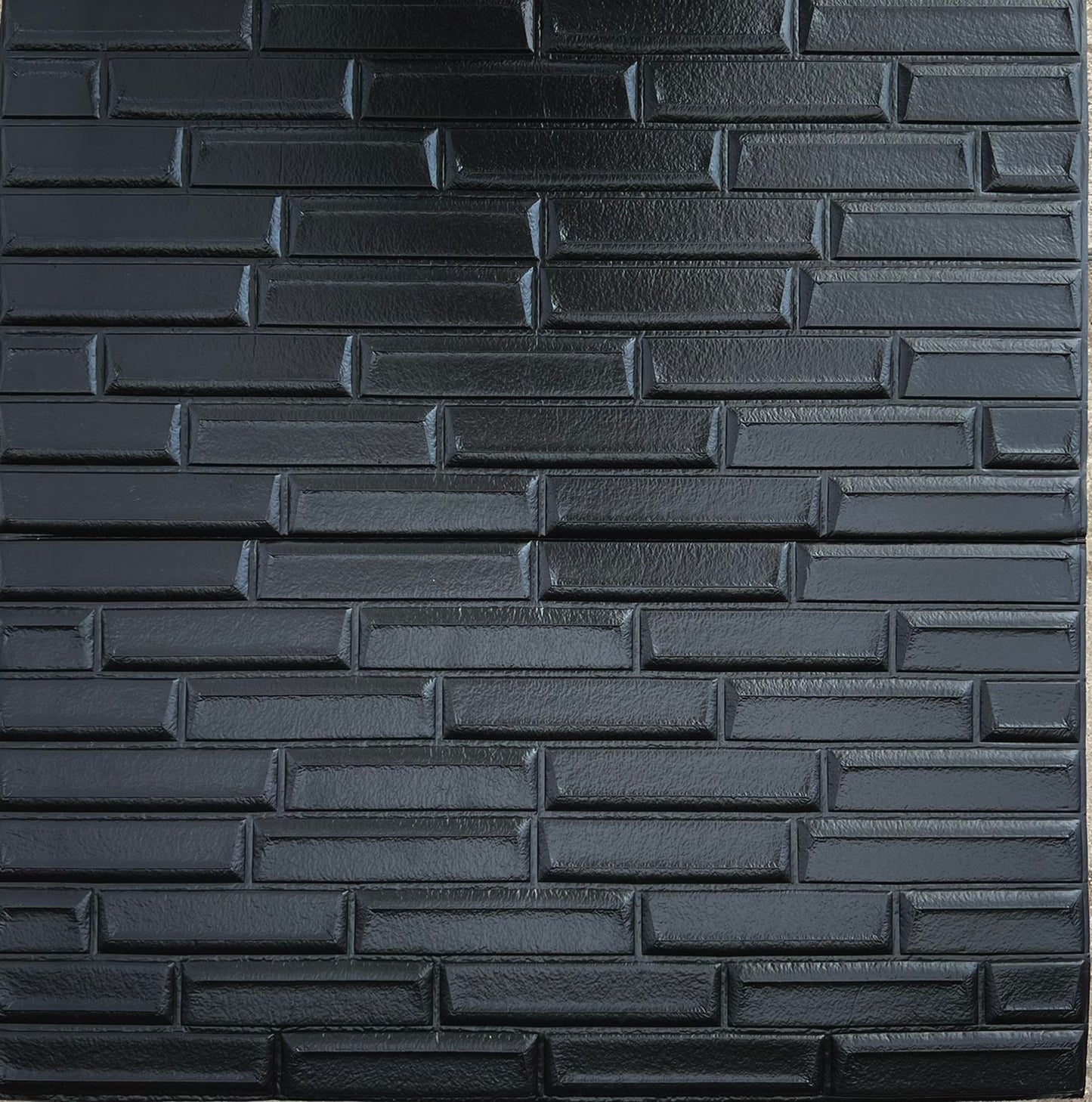 Panel adhesivo 3D Oblicuo negro 70x70