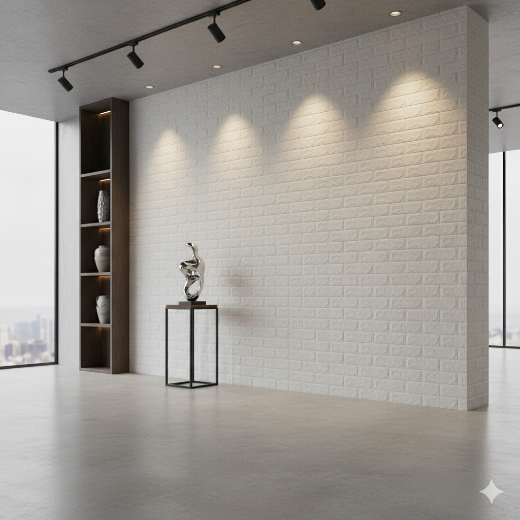 Panel Adhesivo 3D Ladrillo Blanco