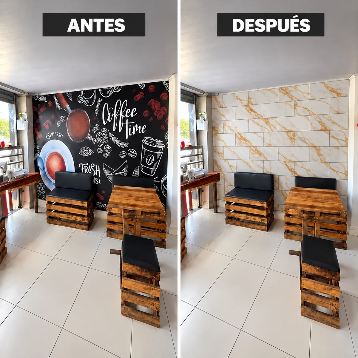 Panel Adhesivo Mármol XBM-18 30cmx60cm x10 unidades