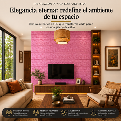 Panel adhesivos 3D Rosado 70x70