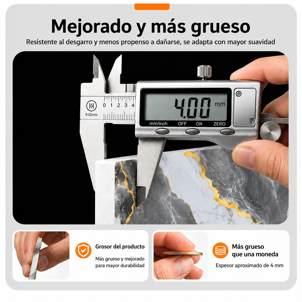 Rollo de mármol adhesivo T1 Gris Aureo - 1.20 x 2.40 Metros