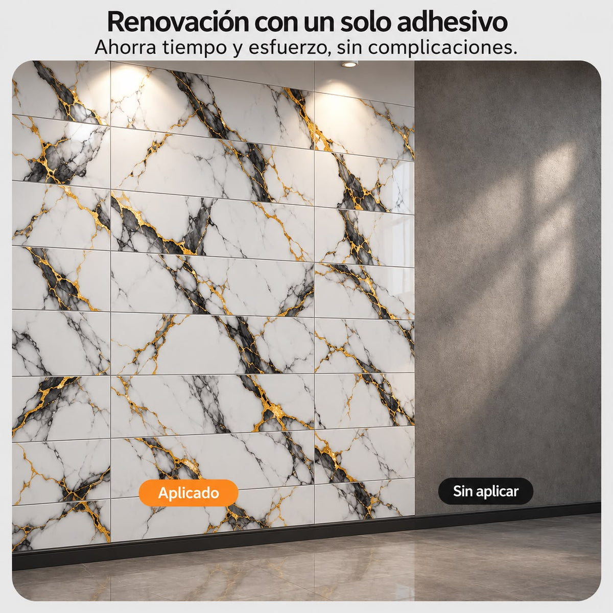 Panel Adhesivo Mármol F002 30cmx60cm x10 unidades