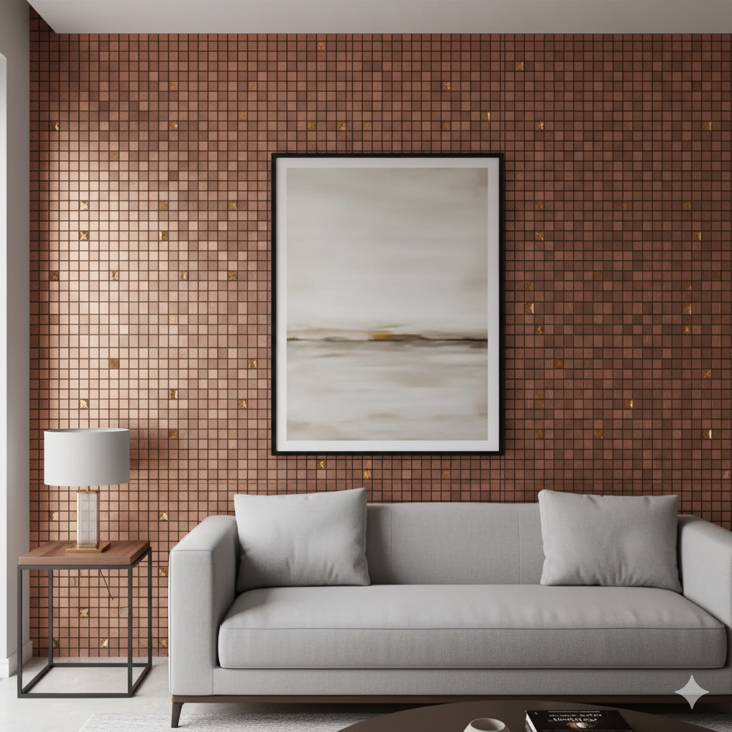 Mosaico Adhesivo Cenefa cobre