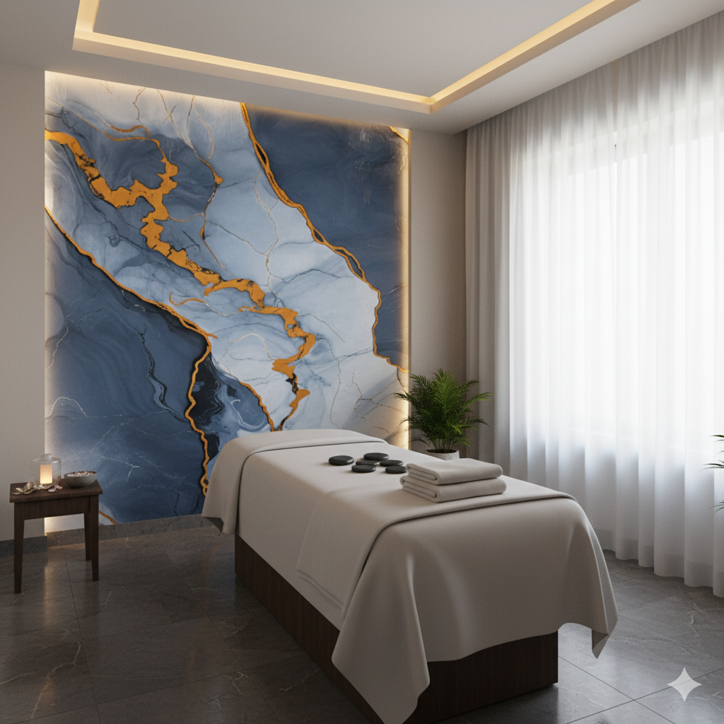 Rollos de Mármol Adhesivos gota de agua plata