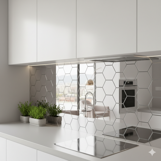 Mosaico Adhesivo Espejo hexagonal