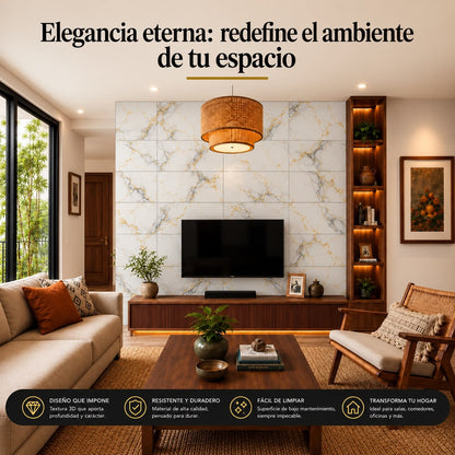Panel Adhesivo Mármol Amanecer dorado 30cmx60cm x10 unidades