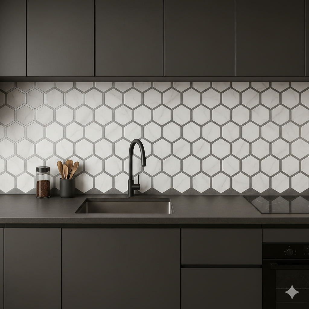 Mosaico Adhesivo Panal plata