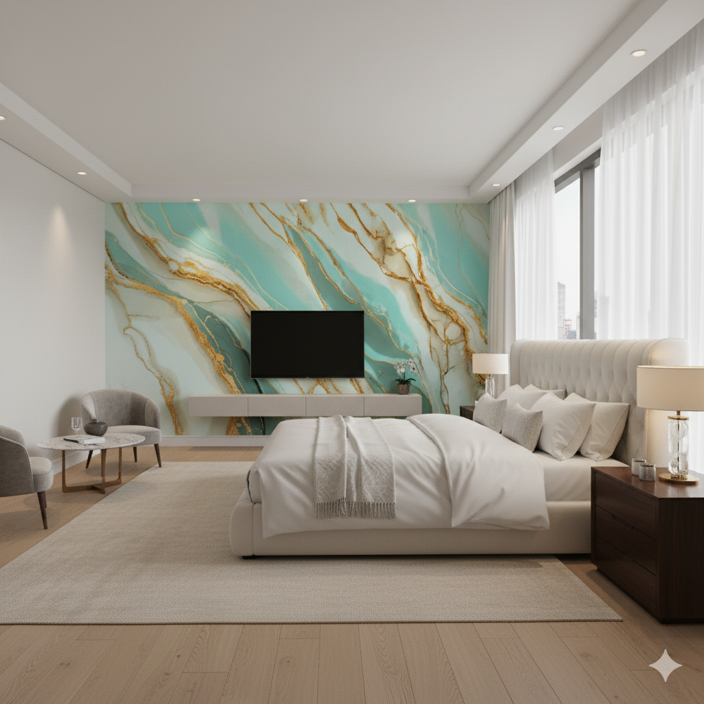 Rollos de Mármol Adhesivos gota de agua plata