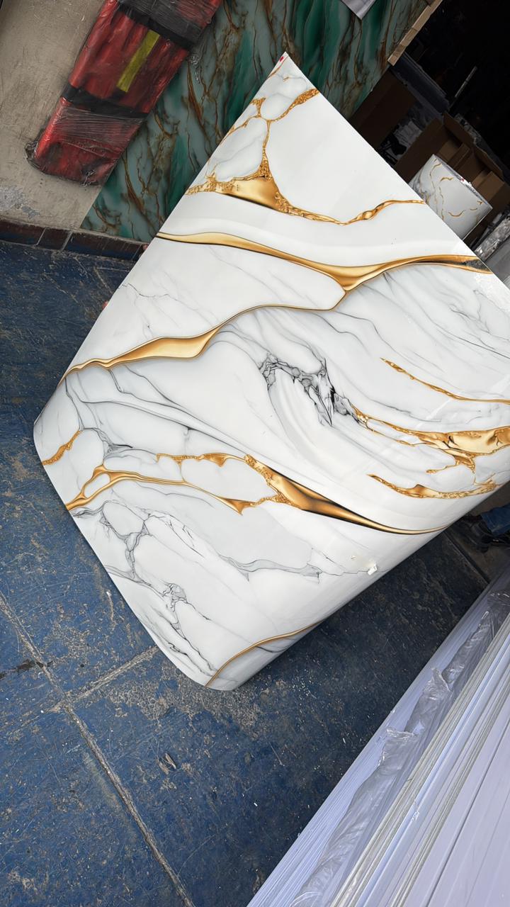 Rollo de mármol adhesivo Blanco de Lujo UVS-6
