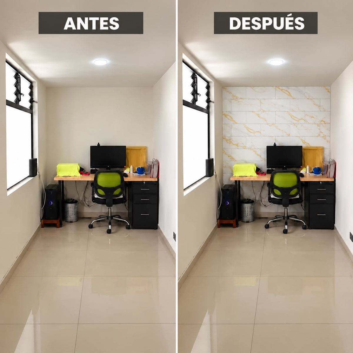 Panel Adhesivo Mármol F001 30cmx60cm x10 unidades