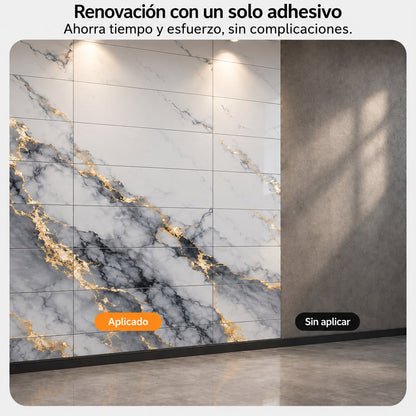 Panel Adhesivo Mármol Lluvia Dorada 30cmx60cm x10 unidades