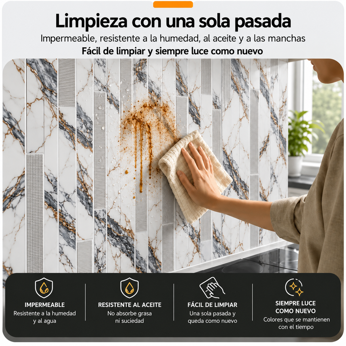 Mármol adhesivos 3D YX-18 30cmx60cm x 10 unidades