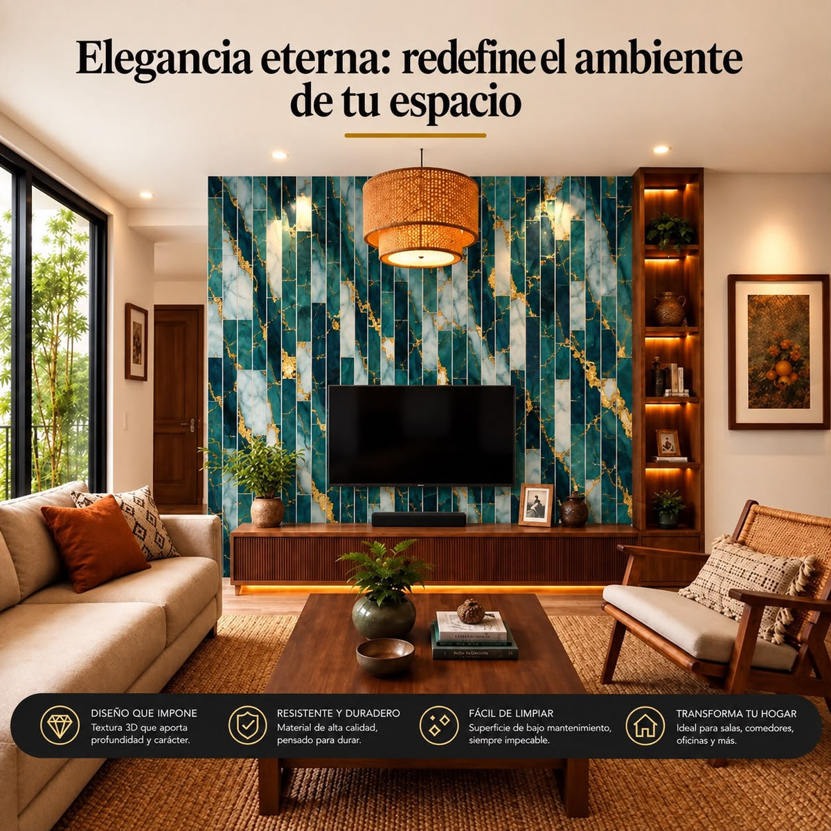 Panel Adhesivo Mármol XBM-04 30cmx60cm x10u