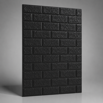 Panel Adhesivo 3D Ladrillo Negro