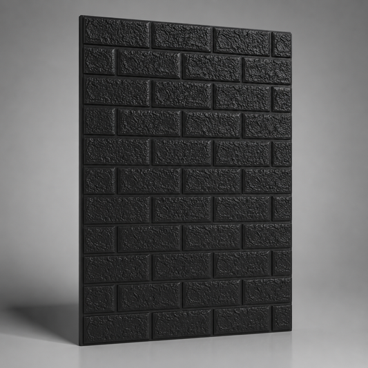 Panel Adhesivo 3D Ladrillo Negro