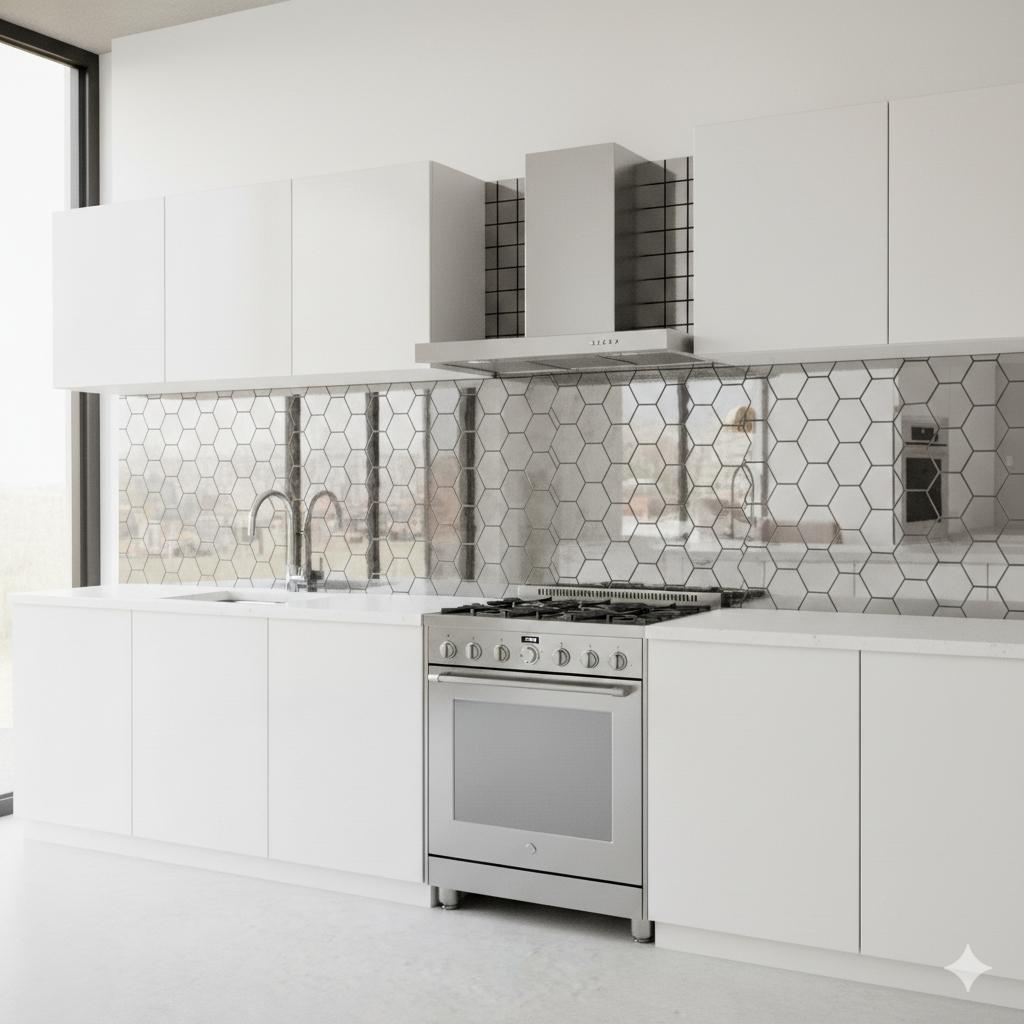 Mosaico Adhesivo Espejo hexagonal