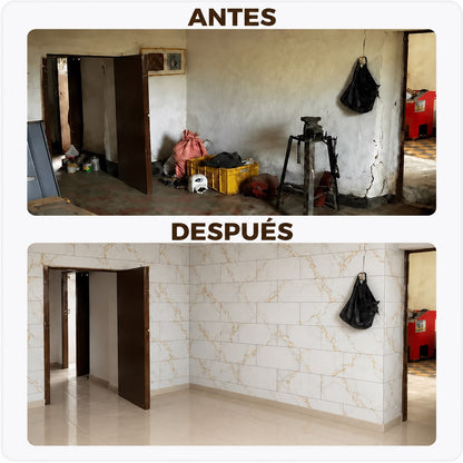 Panel Adhesivo Mármol Amanecer dorado 30cmx60cm x10 unidades