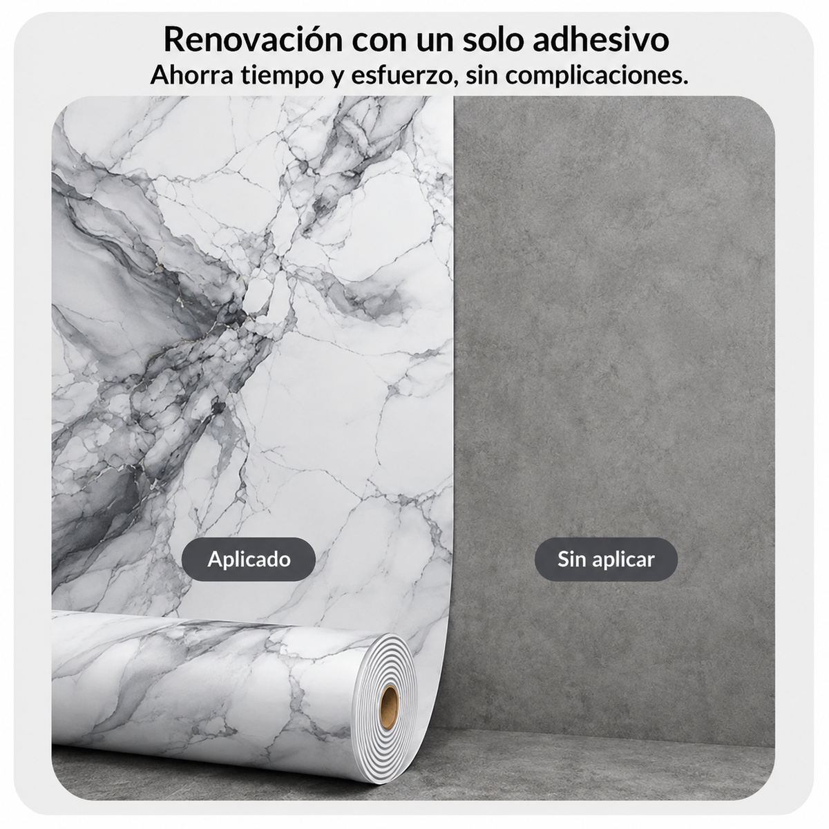 Lamina Mármol Flexible Adhesiva Gris imperial UVS-3 -1.20 x 2.40 Metros