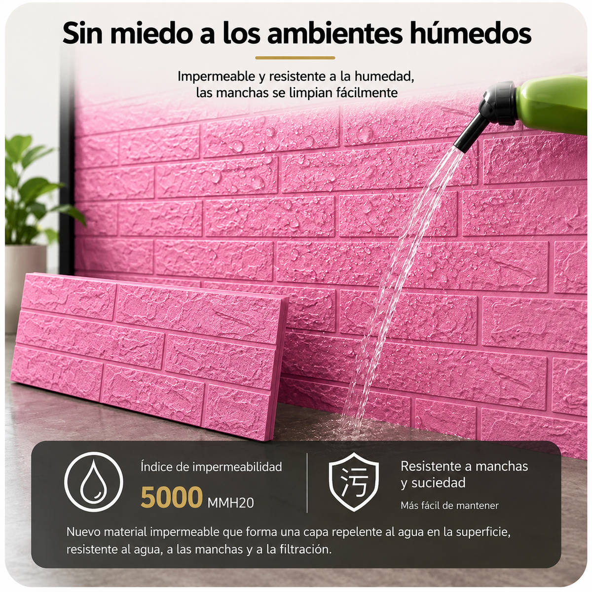 Panel adhesivos 3D Rosado 70x70