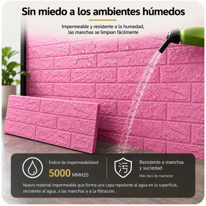 Panel adhesivos 3D Rosado 70x70