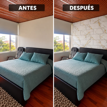 Panel Adhesivo Mármol Amanecer dorado 30cmx60cm x10 unidades
