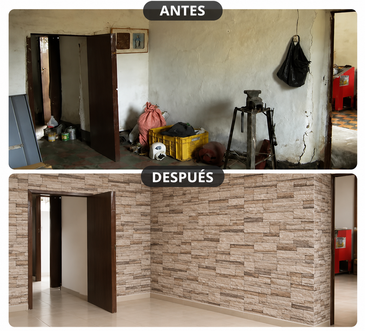 Panel Adhesivo lajas marrón claro 70x70