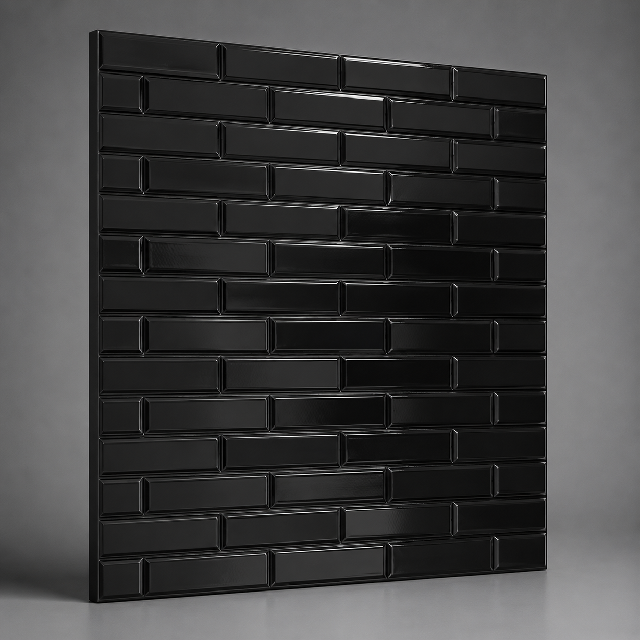 Panel adhesivo 3D Oblicuo negro 70x70