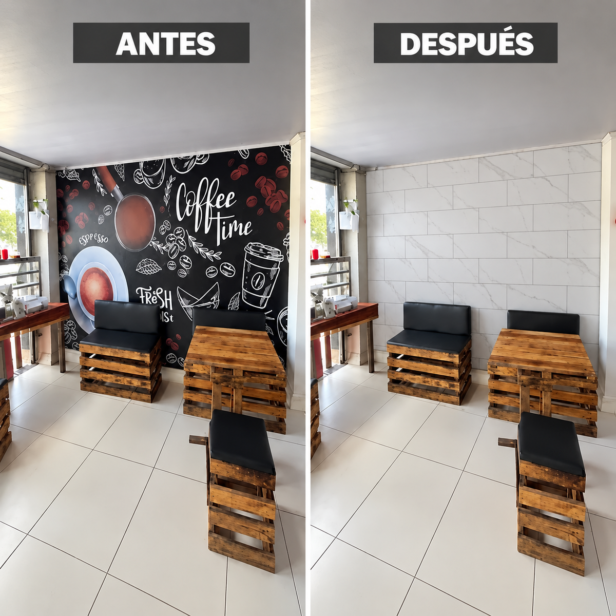 Panel Adhesivo Mármol Nube de Plata 30cmx60cm  x10 unidades