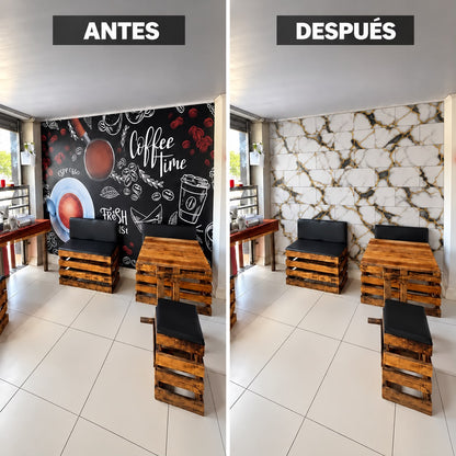 Panel Adhesivo Mármol F002 30cmx60cm x10 unidades