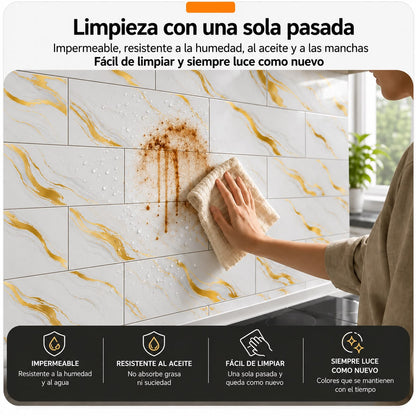 Panel Adhesivo Mármol F001 30cmx60cm x10 unidades