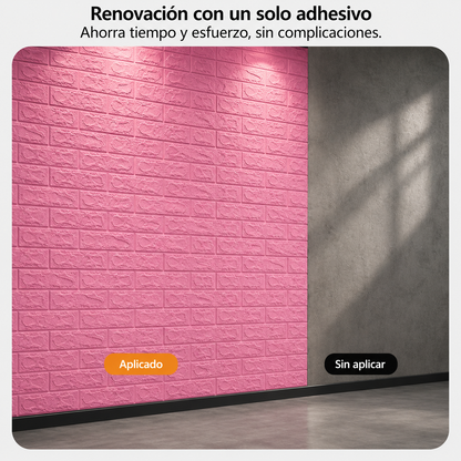 Panel adhesivos 3D Rosado 70x70