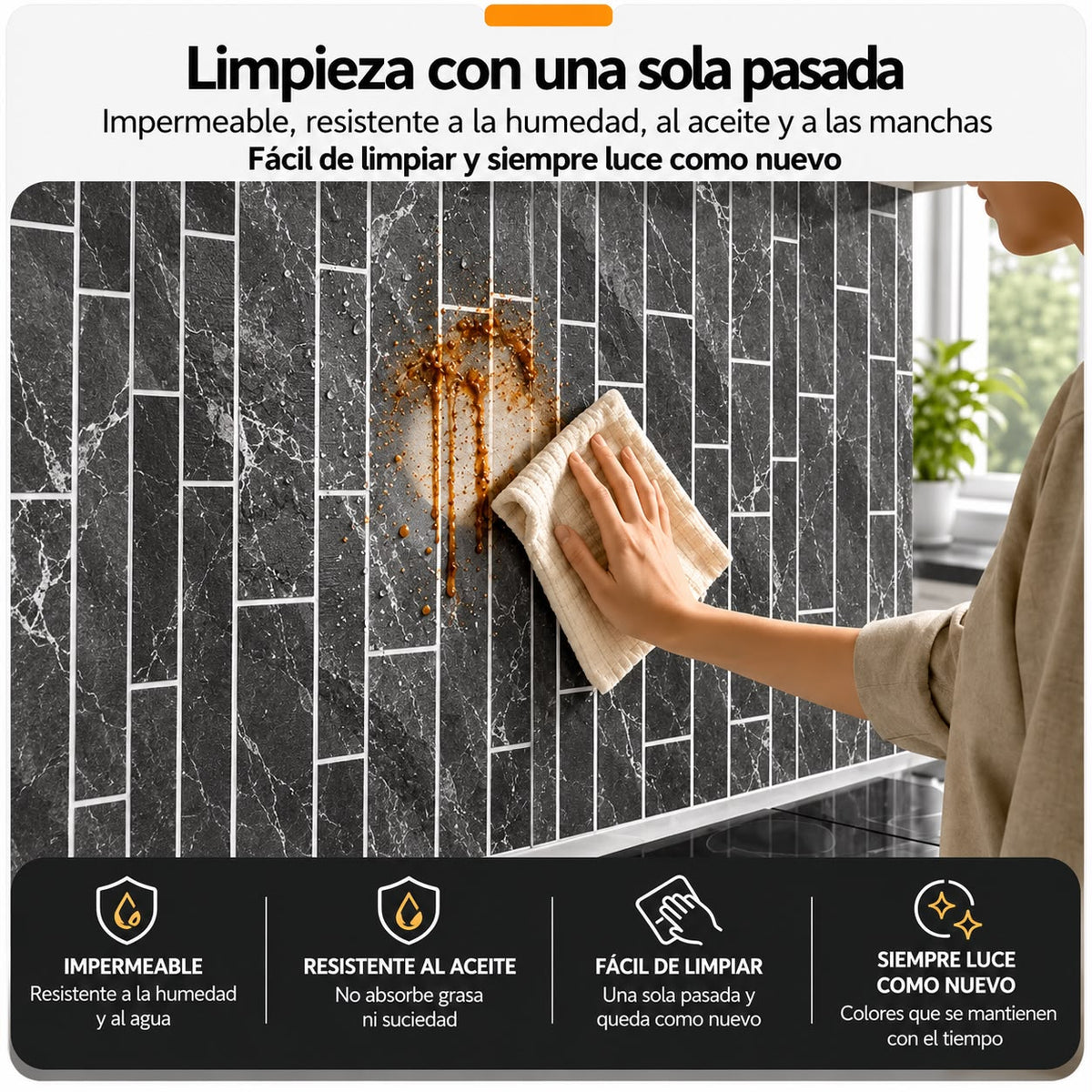 Mármol adhesivos 3D YX-04 30cmx60cm x10 unidades
