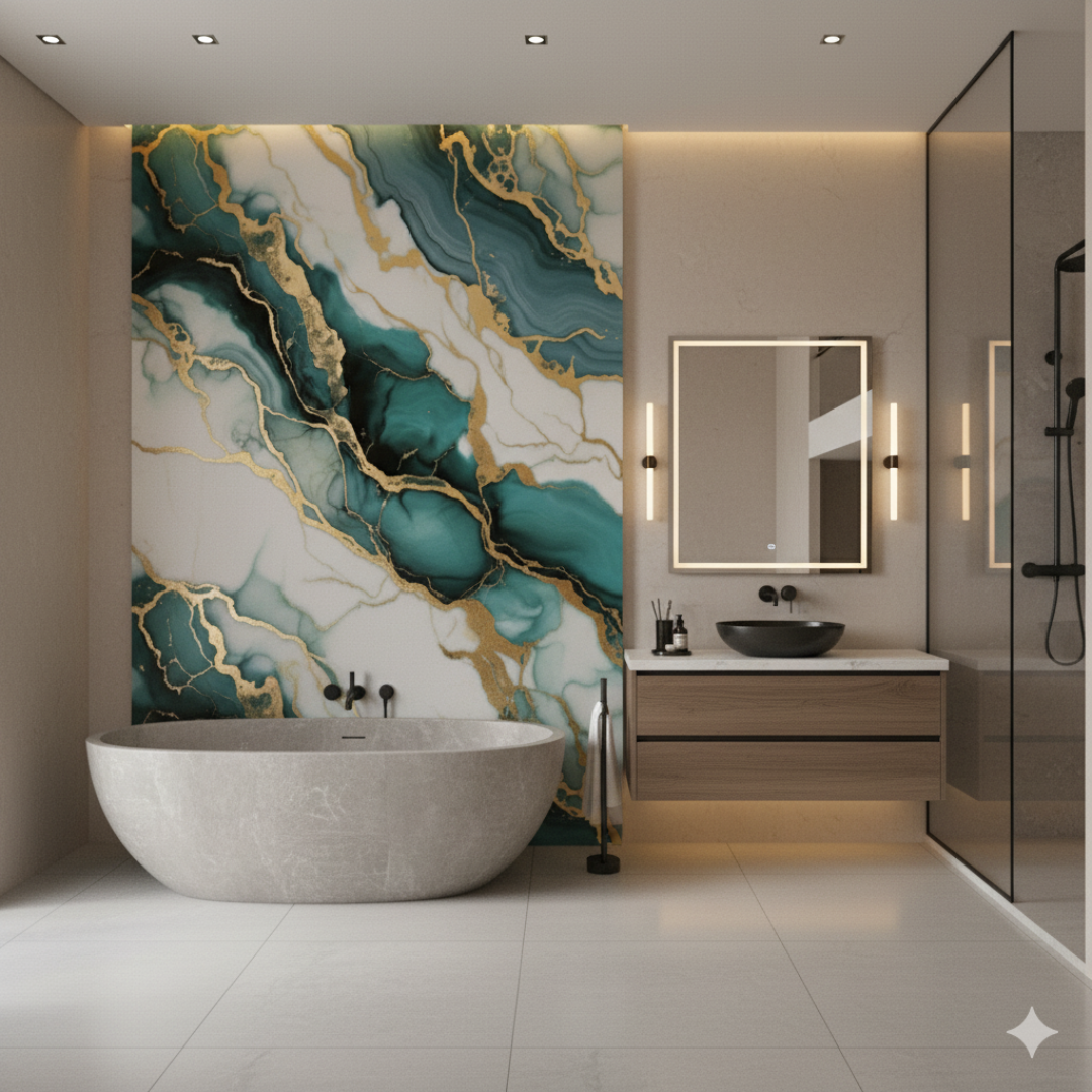 Rollo de mármol adhesivo Río de Oro UVS-5