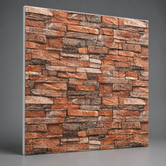 Panel adhesivo 3D lajas fuego