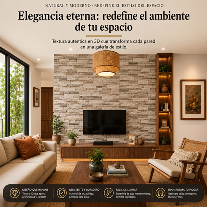 Panel Adhesivo lajas marrón claro 70x70