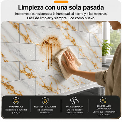 Panel Adhesivo Mármol XBM-18 30cmx60cm x10 unidades