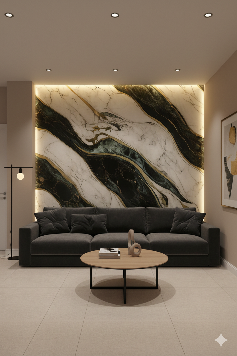 Rollo de marmol adhesivos Río Dorado W001