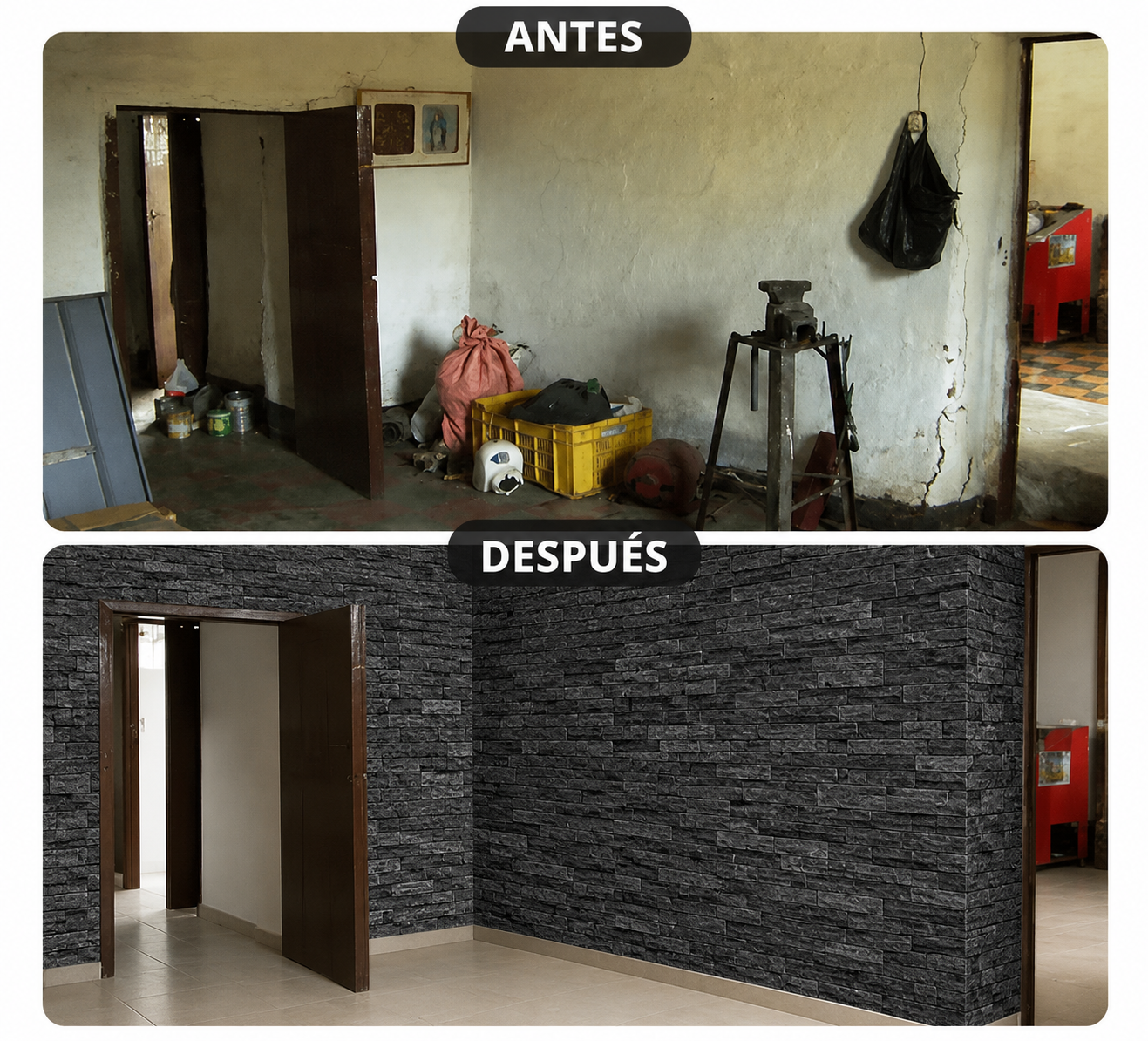 Panel Adhesivo 3D Ladrillo Blanco
