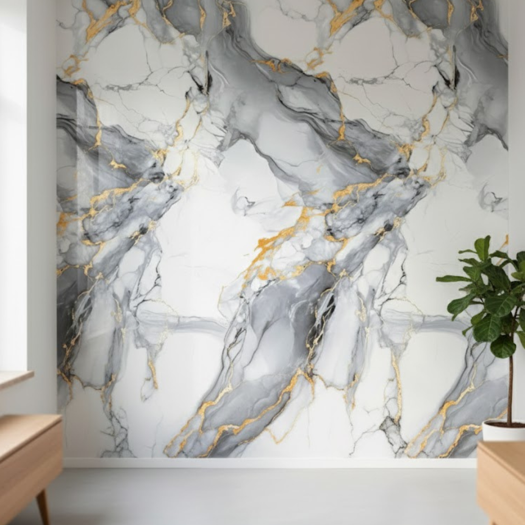 Rollo de mármol adhesivo Gris imperial UVS-3