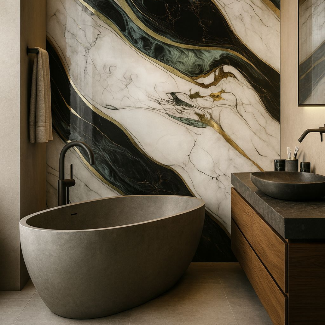 Rollo de marmol adhesivos Río Dorado W001