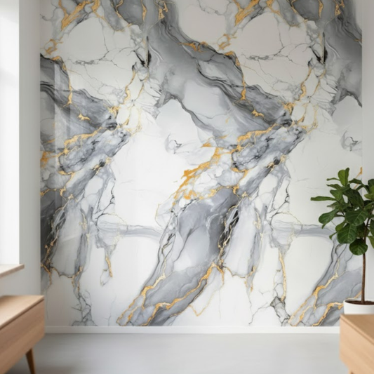 Rollo de mármol adhesivo Gris imperial UVS-3