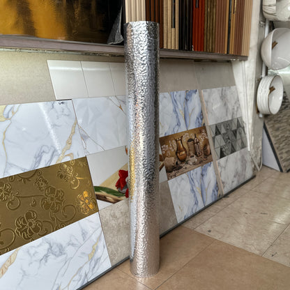 Rollo de mármol adhesivo gota de agua plata - : 1.20 x 2.40 Metros