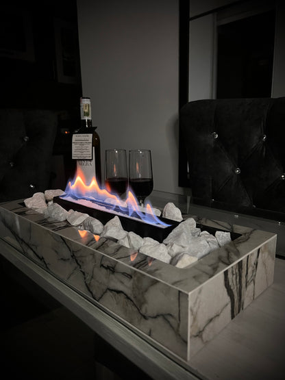 Chimenea portátil de lujo 70x20 blanca Marfil