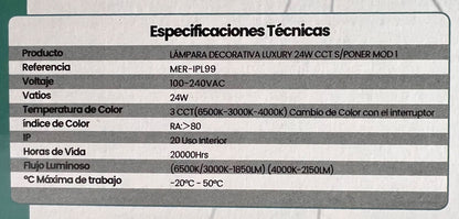 Lampara LED decorativa 24W MOD1
