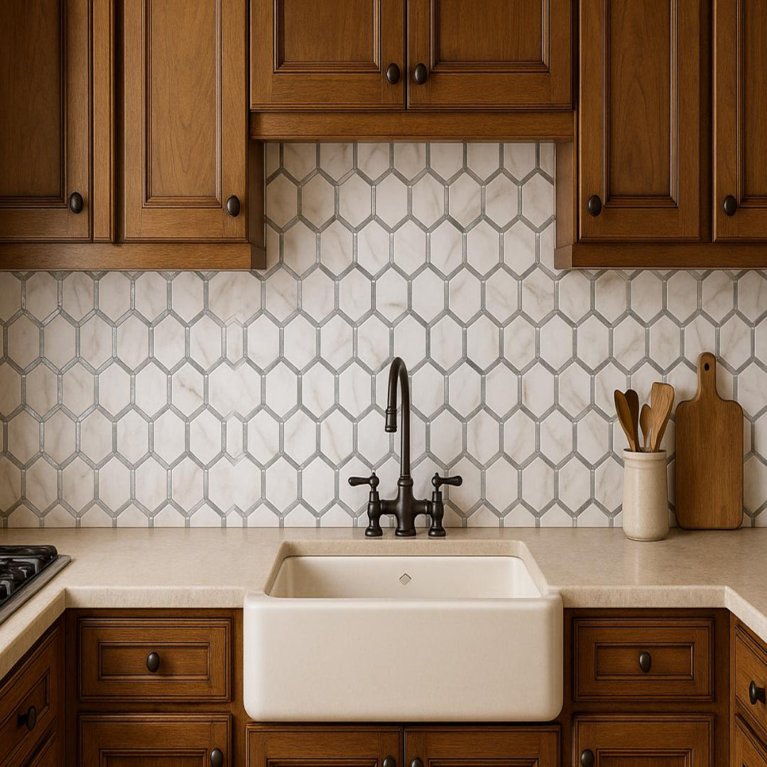 Mosaico Adhesivo Panal plata