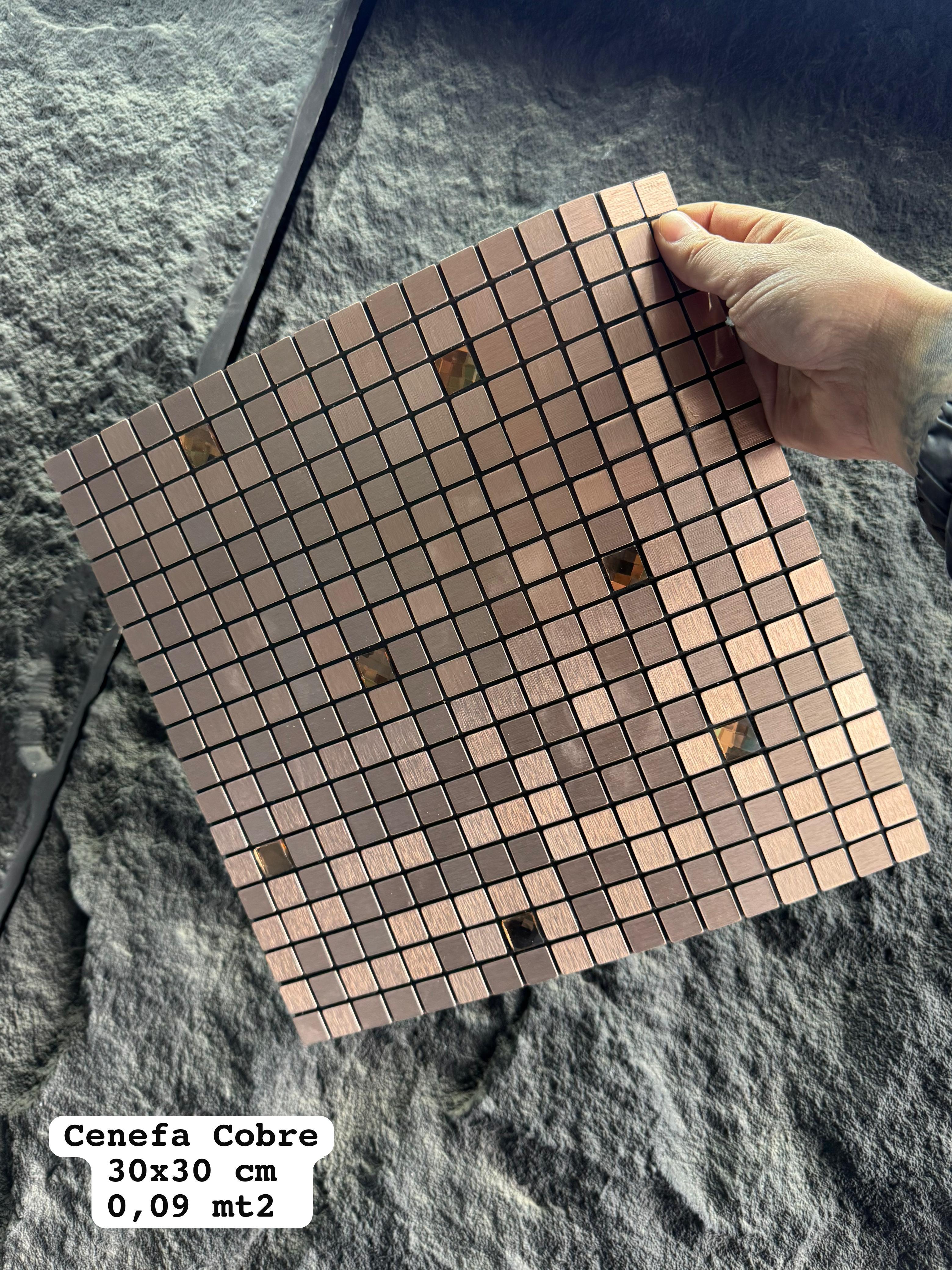 Mosaico Adhesivo Cenefa cobre