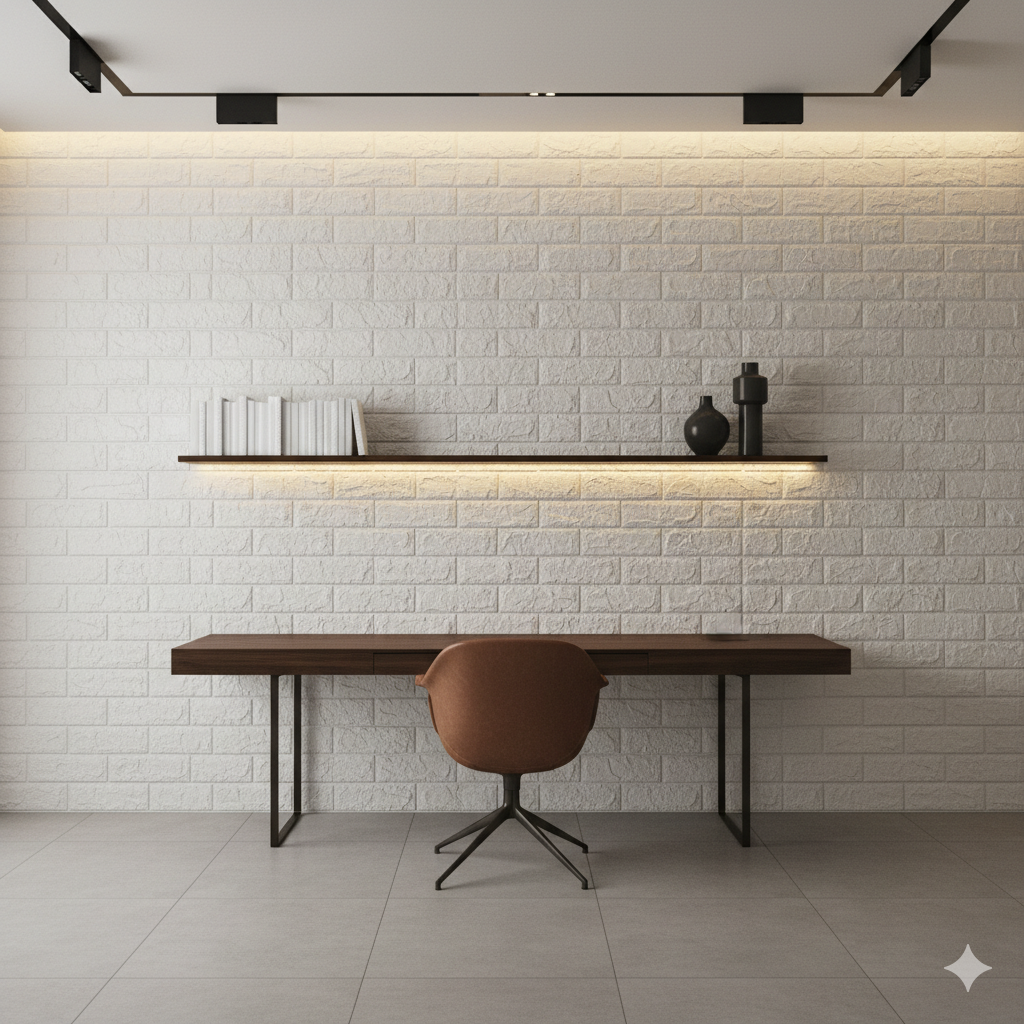 Panel Adhesivo 3D Ladrillo Blanco