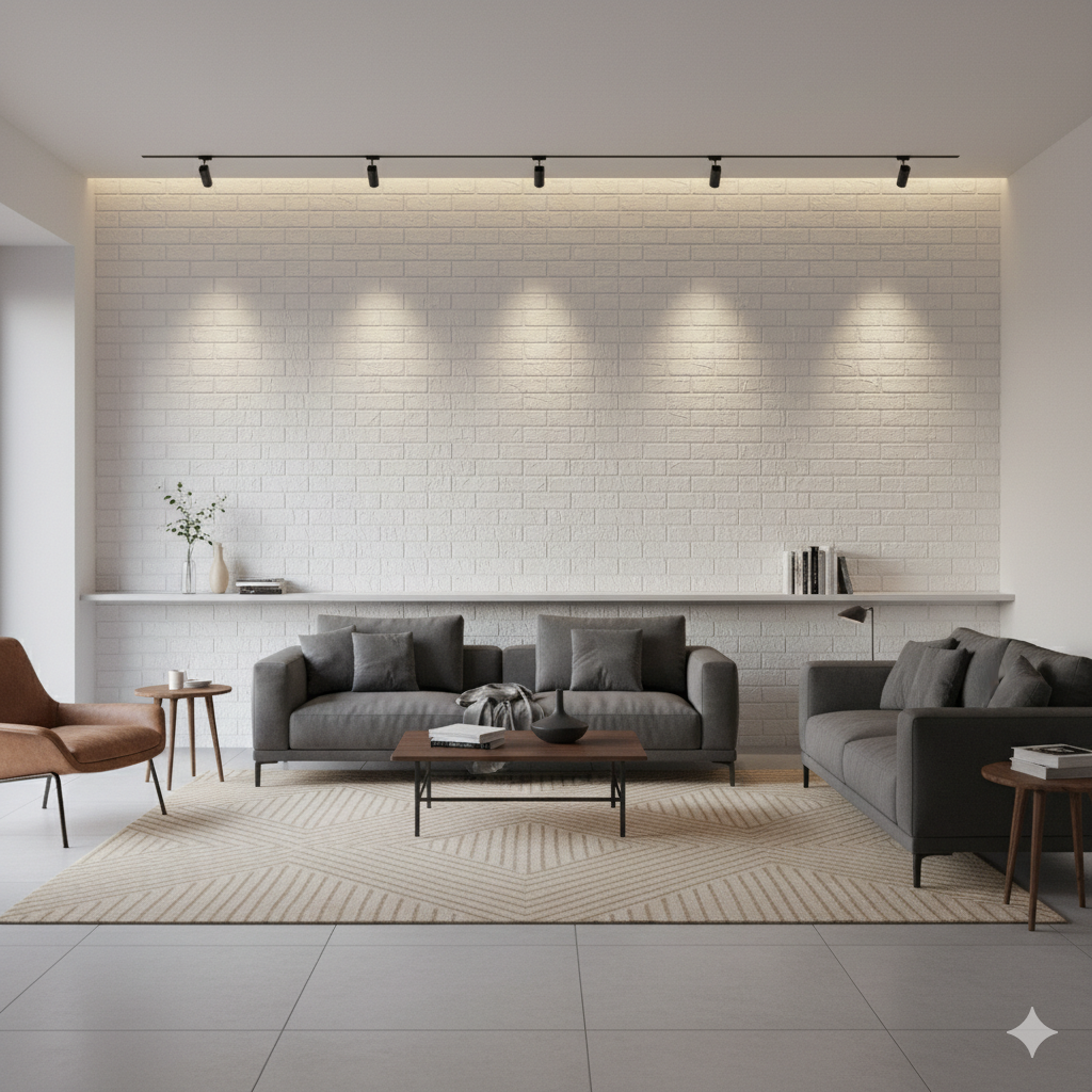 Panel Adhesivo 3D Ladrillo Blanco